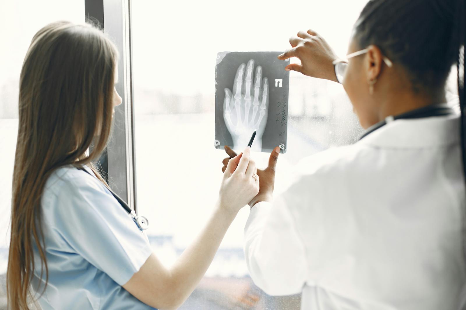 Clinical team reviewing medical images